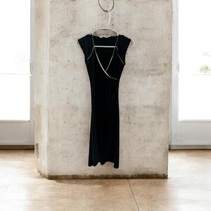 Jonathan Martin Elegant Black Midi Dress